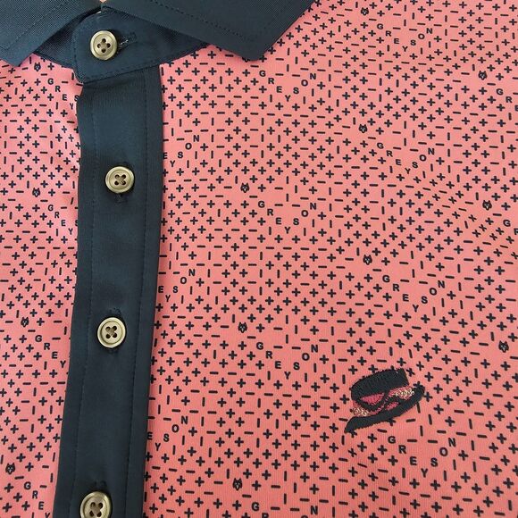 GREYSON Men's XL Plus Or Minus Polo Shirt Wild Rose Pink Golf Performance NWT - Picture 5 of 12